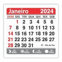 Mini Calendário 2024 Para Imã Geladeira 5x5 100 unidades