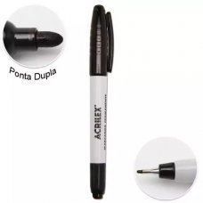 Marcador Permanente Ponta Dupla 06212 Preto Acrilex