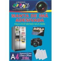 Manta Magnética 0,3mm Imã Adesivada A4 5 Folhas Off Paper